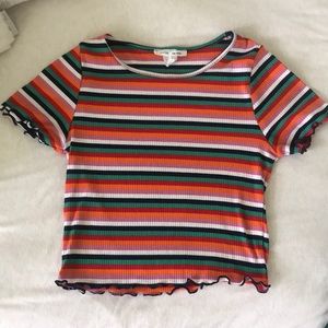 cropped lettuce edged tee